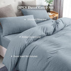 PURE ERA Jersey Knit Duvet Cover Set 100% T-Shirt Cotton Super Soft Comfy 3pc - Image 4