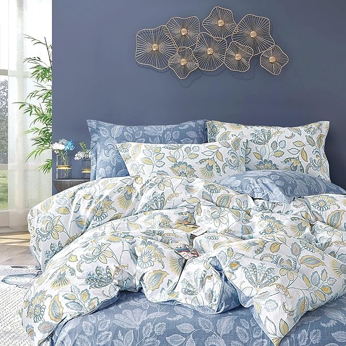 LEMIROE Vintage Botanical Cotton Comforter King Size 3PC by LEMIROEBEDDING