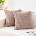 Aegero Pack of 2 Corduroy Decorative Throw Pillow Covers 20x20 Inch Soft by Unknown