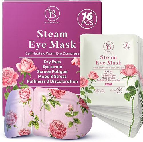 16 Pack Rose Steam Eye Mask for Dryness, Strain & Relaxation, Heated Eye Mask by Unknown