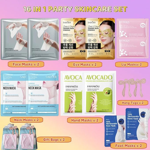 16 PCS Spa Party Supplies for Girls，Spa Party Favors Include Facial Masks - Image 2