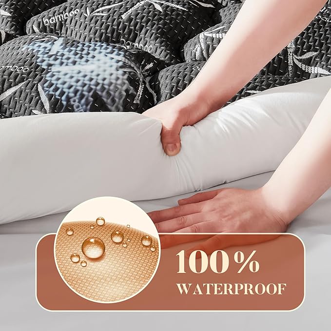 PRIMESOFT 100% Waterproof Queen Size Mattress Topper, Thick Pillow Top Mattress - Image 4