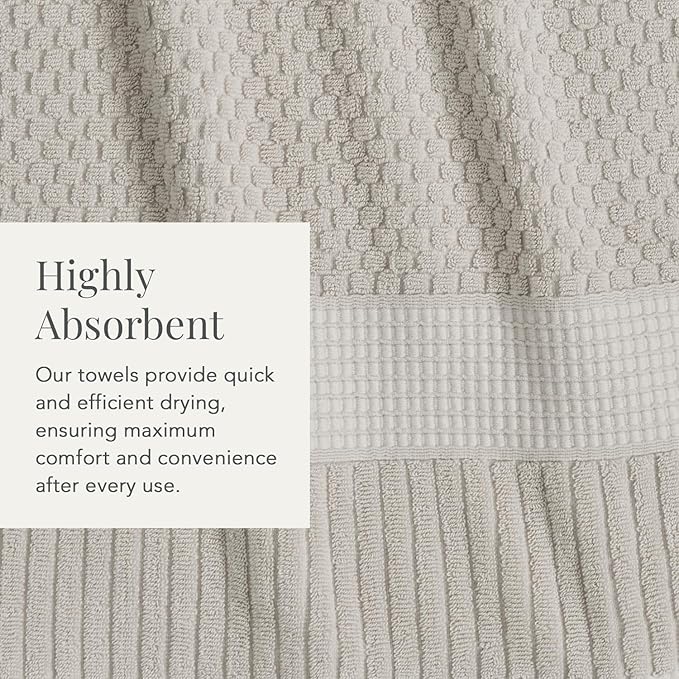 NY Loft 100% Cotton Bath Towel Set of 4 | Grey Towels | Oeko-TEX® Standard 100 - Image 7
