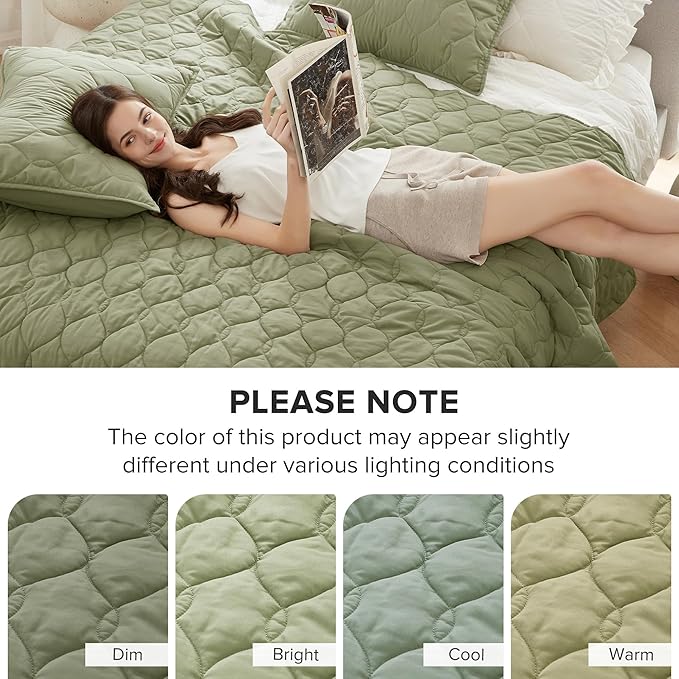 Comfort Spaces Queen Quilt Set Modern Reversible Ogee Coverlet Queen Bedding - Image 8