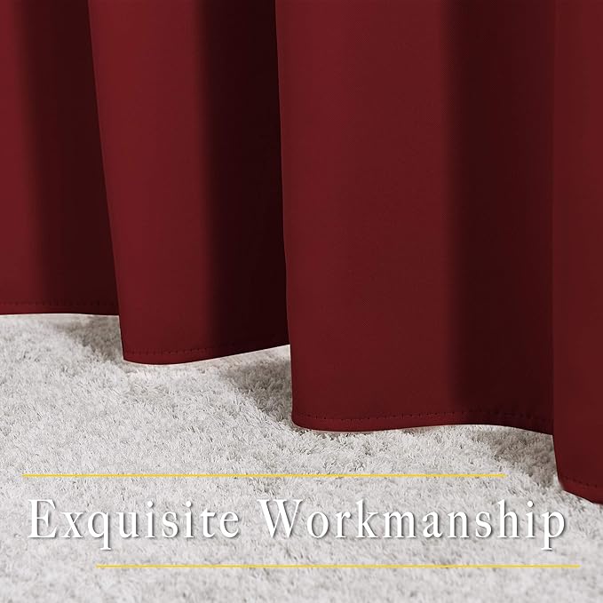 NICETOWN Burgundy Red Blackout Draperies Curtains - Image 7