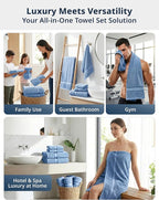 LANE LINEN Bathroom Towels Set of 18 – Zero Twist, 100% Mercerized Cotton Towel - Image 5