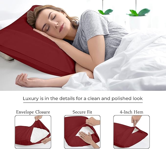 Royale Linens Queen Pillowcase Set of 2 - Image 7