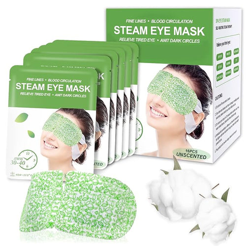 16 Packs Steam Eye Masks for Dry Eyes, Self Heating Warm Compress for Eyes by ProCIV