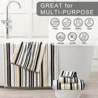VOOVA & MOVAS Quick Dry Soft Absorbent Black Striped Towel Set - Image 4