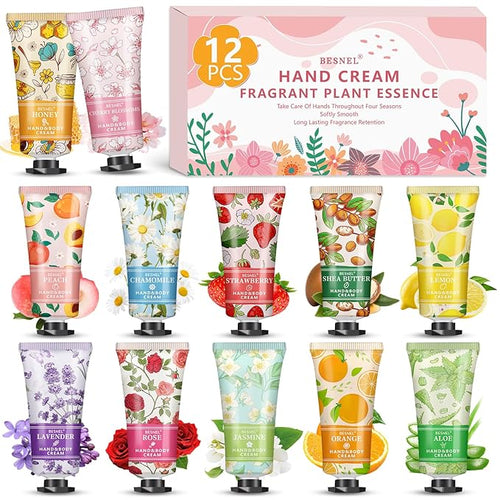 12 Pack Hand Cream Gift Set For Women, Mothers Day Gifts, Teacher Appreciation by BESNEL