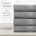 Springtree Home 100% Cotton Bath Towel Set of 4 | Super Soft & Absorbent - Image 2