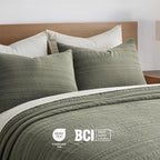 EVERGRACEHOME 100% Cotton Modern Lines Quilt Set King Size, Pre-Washed Soft - Image 6