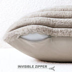 Pallene Faux Fur Plush Throw Pillow Covers 16x16 Set of 2, Luxury Soft Fluffy - Image 3