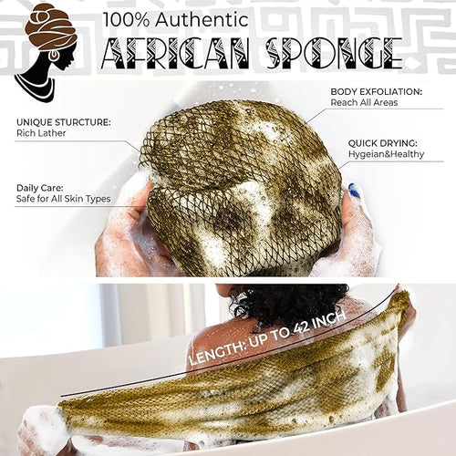 African Net Sponge Black and AntiGolden - Image 2