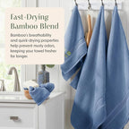 Springtree Home Luxury Bamboo Rayon Bath Towel Set of 4 | 35% Bamboo Rayon - Image 4