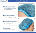 ProtectX 100-Pack Blue Disposable Hair Nets, Elastic Head Cover, Bouffant Caps - Image 4