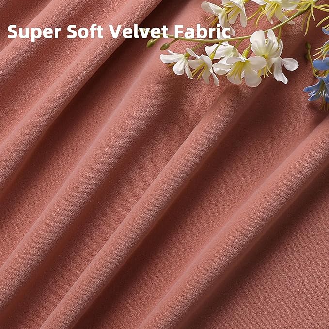 Joydeco Pink Velvet Curtains 96 inch Length 2 Panels, Luxury Blackout Rod - Image 5
