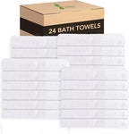 GREEN LIFESTYLE Dobby Border Towel 27x54 Cotton Blend Soft and Plush Crisp by GreenLifeStyle
