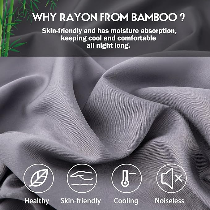 Pillowcases Standard Size 2 Pack, Cooling Viscose from Bamboo Pillow Cases - Image 2