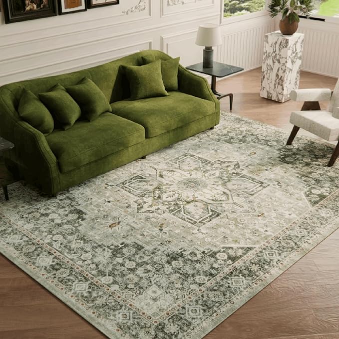 8×10 Machine Washable Rug for Living Room, Boho Vintage 8×10 Area - Image 3