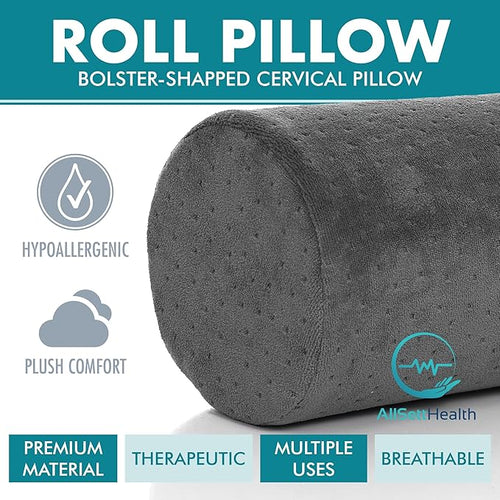 AllSett Health Round Cervical Roll Cylinder Bolster Pillow - Image 2