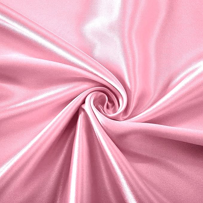 Homiest Pink Satin Fitted Sheet Queen Size, Deep Pocket, Luxury & Ultra Soft - Image 5