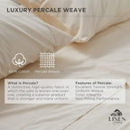 Linen Home 100% Cotton Percale Weave Fitted Sheet Full Size, Deep Pocket Fits - Image 2