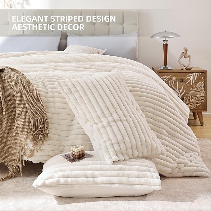 Smoofy Fluffy Queen Comforter Set 3 Pieces - Image 3