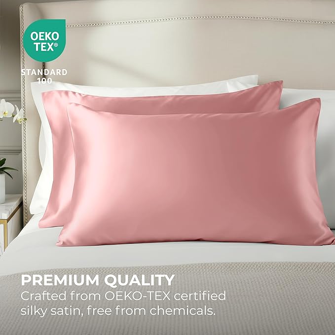 Pure Bedding Satin Pillowcase 2 Pack - Image 2