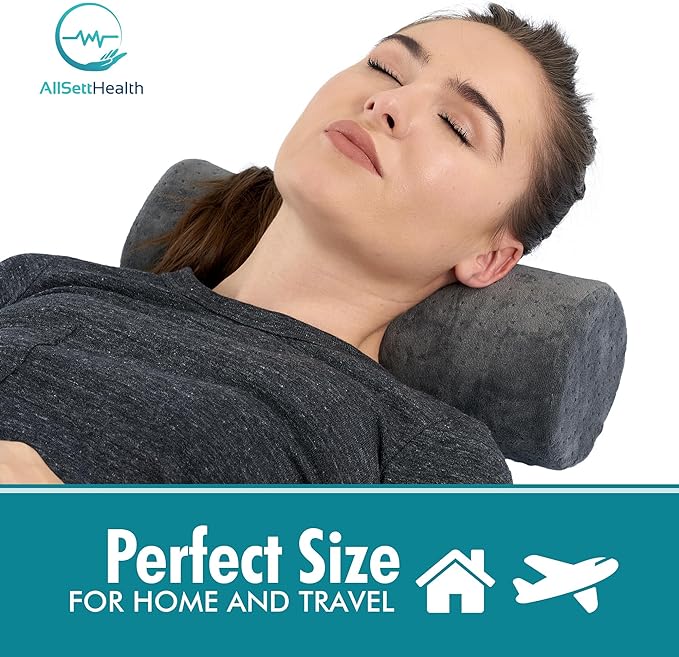 AllSett Health Round Cervical Roll Cylinder Bolster Pillow - Image 5
