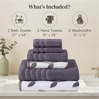 Modern Threads Natural Vine 6-Piece 100% Cotton Towel Set – Yarn Dyed Jacquard - Image 3