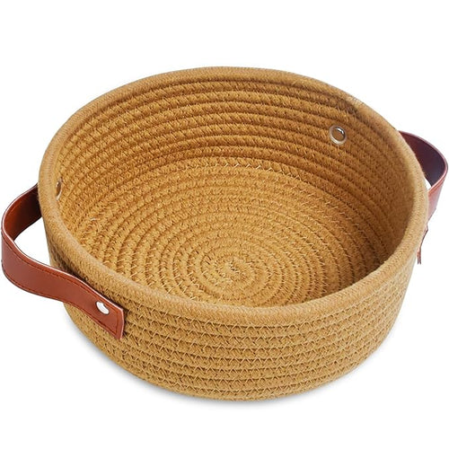 ABenkle Small Storage Basket, Mini Cotton Rope Storage Bin, Cute Tiny Shelf by ABenkle