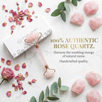 C CRYSTAL LEMON Rose Quartz Facial Roller - Image 4