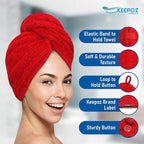 KEEPOZ Hair Towel Wrap Quick Dry 100% Cotton Super Absorbent Turban Head Wrap - Image 5