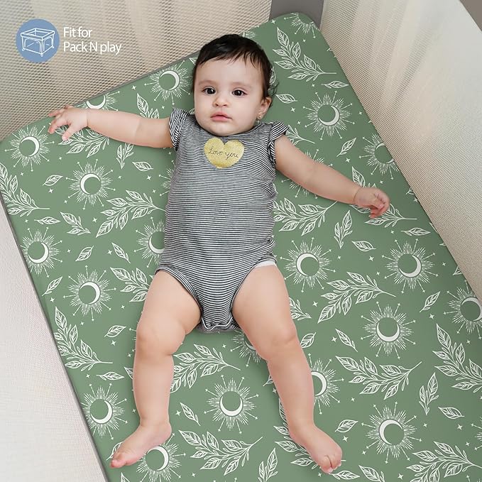 Baby Mini Crib Sheets Boy, Portable 38”x26” Pack and Play Sheets Fitted - Image 6