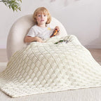Knitted Weighted Blanket for Adult, No Beads Heavy Blanket 50” x 60'' 10lbs by Unknown