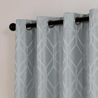 Amazon Basics Jacquard 2-Piece 100% Blackout Curtains, Living Room and Bedroom - Image 2