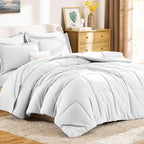 CozyLux Queen Comforter Set White - Image 9