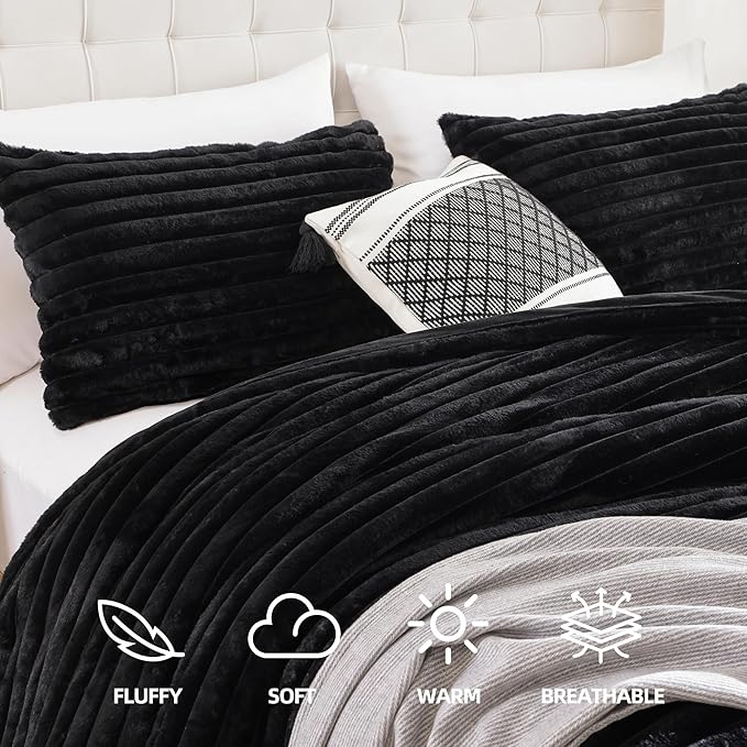 Smoofy Fluffy King Size Comforter Set 3 Pieces - Image 2