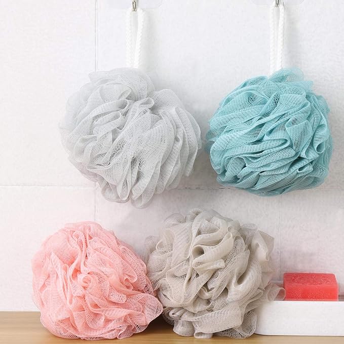 Pack of 4 Bath Sponges Shower Loofahs 60g Bath Exfoliating Sponge Shower Pouf - Image 5