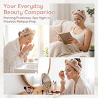 Bear Ears Headband, Cute Spa Headband and Wristband Set Washing Face Skincare - Image 3