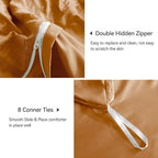JELLYMONI Burnt Orange Duvet Cover King Size, Soft Breathable Seersucker Duvet - Image 5