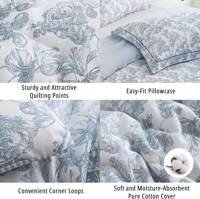 LEMIROE Vintage Cotton Comforter Twin Size 2Pcs - Image 5