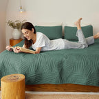 Exclusivo Mezcla Queen Quilt Bedding Set, Lightweight Green Quilts Queen Full - Image 4