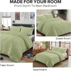 Cozyide Green Duvet Cover Full Size, 3 Pieces Bedding Duvet Covers, Soft - Image 7