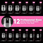 UNA GELLA Short Square & Squoval Nail Tips 216pcs Pre-Etched Short Square Round - Image 8
