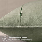 MIULEE Decorative Linen Euro Sham Pillow Covers 24x24 Sage Green ​Boho - Image 3