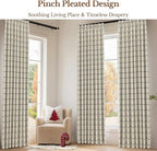 Plaid Pinch Pleated Curtains - Image 3