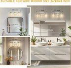 L LOHAS LED 3-Light Brushed Nickel Bathroom Light Fixtures, Crystal LED - Image 3