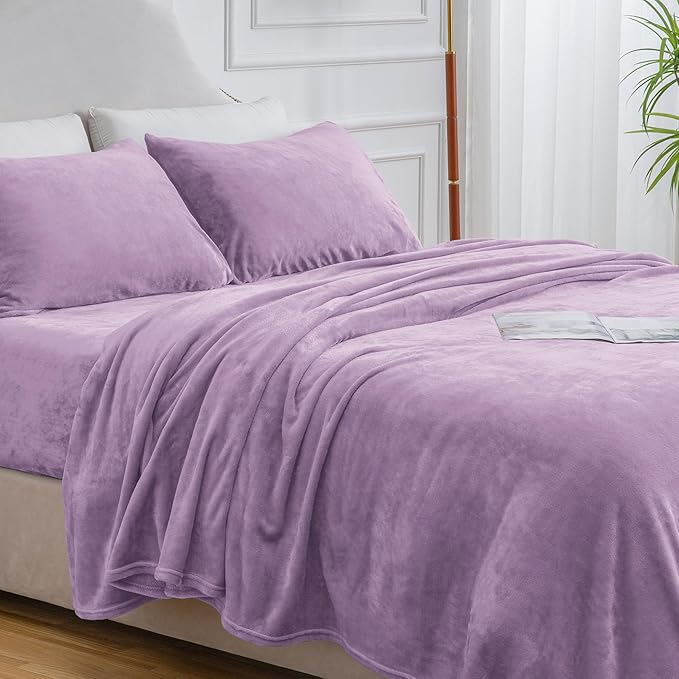 BEDELITE Flannel Sheets Twin Size Lavender - Image 9